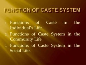 caste system functions