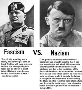 difference between fascism and nazism