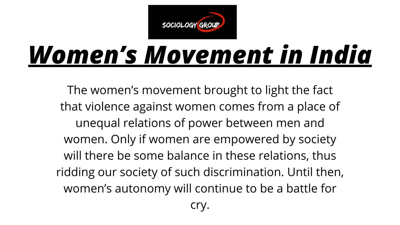 Women’s Movement in india