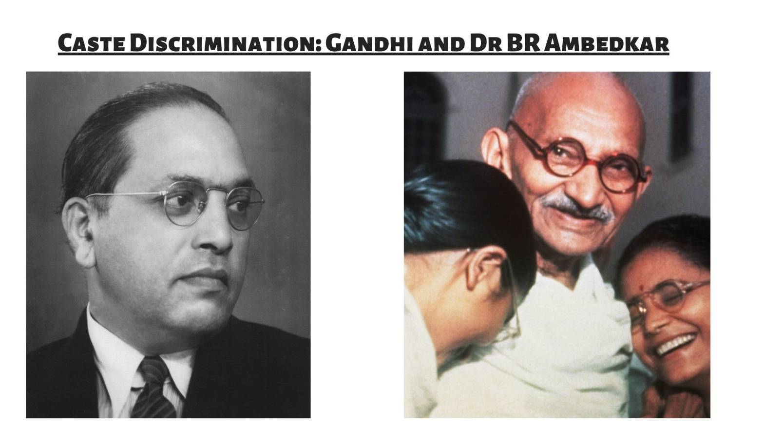 Caste Discrimination IN INDIA: Gandhi and Dr BR Ambedkar