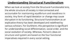 Structural Functionalism Definition and Summary