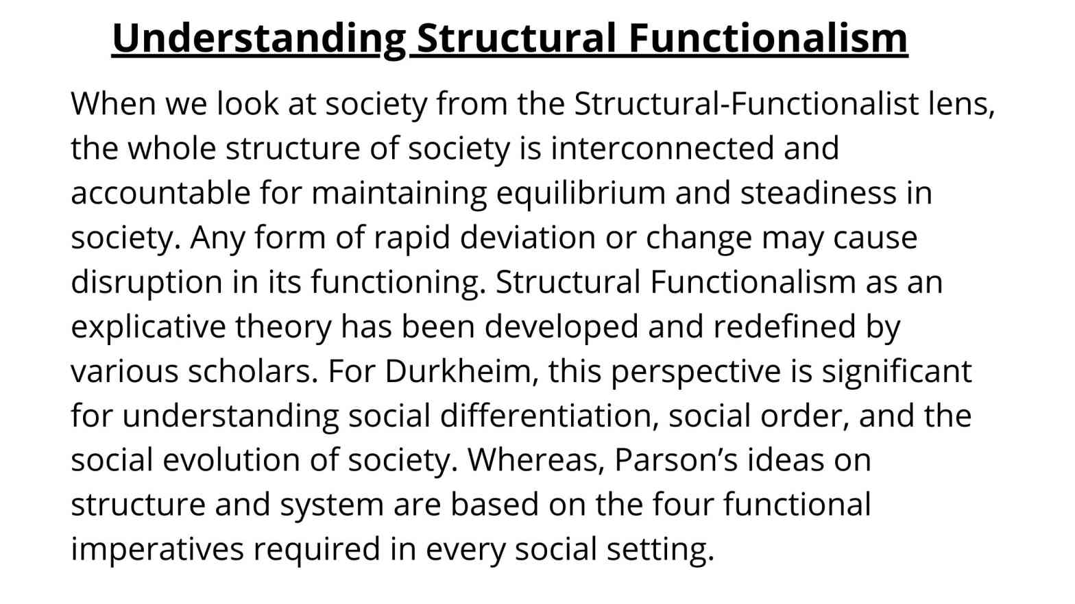 essay about structural functionalism